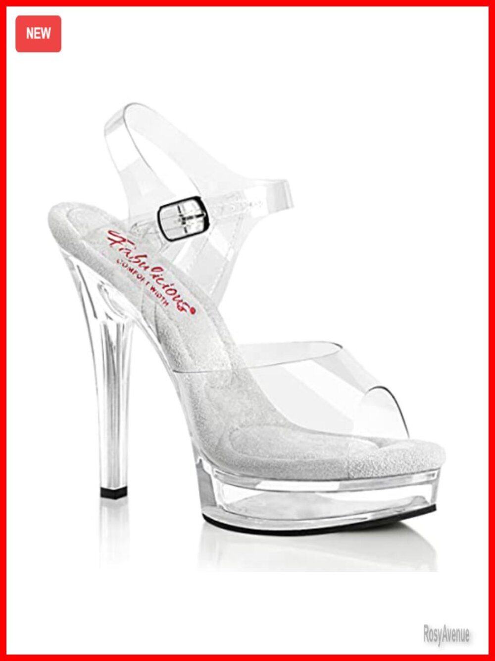 Clear PVC Platform Sandals Stiletto Heel Ankle Strap Buckle Wedding
